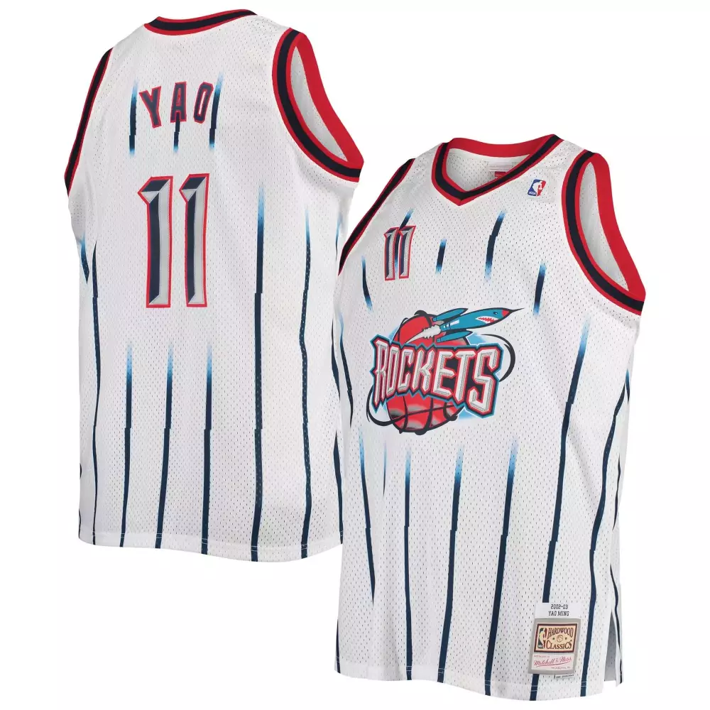 Personalized Yao ming houston rockets hardwood classics white jersey gift for houston rockets fans