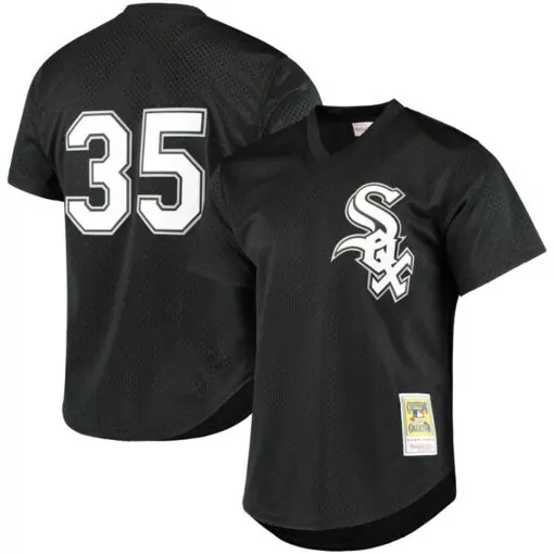 Personalized Frank thomas chicago white sox cooperstown mesh batting practice jersey black 5247