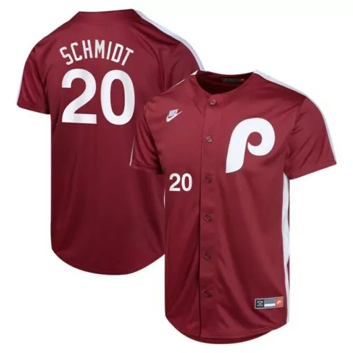 Personalized Mike schmidt philadelphia phillies cooperstown collection player jersey burgundy 9713