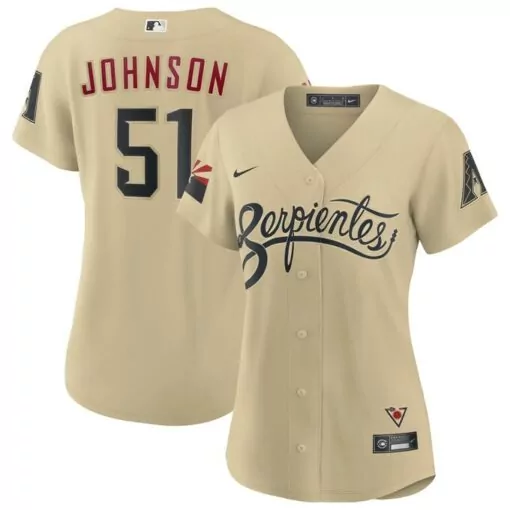 Custom Randy johnson arizona diamondbacks womens city connect player jersey sand 2557