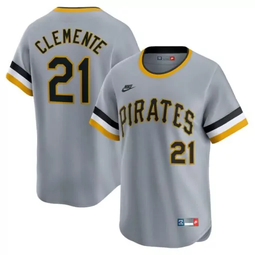 Customizable Roberto clemente pittsburgh pirates throwback cooperstown collection jersey gray 4945