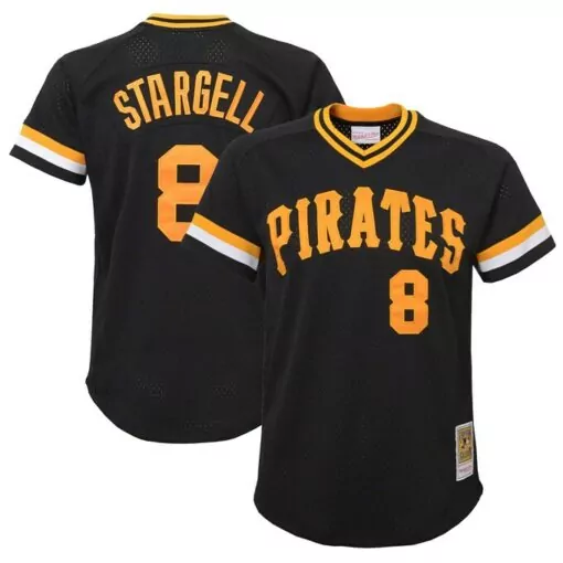 Personalized Willie stargell pittsburgh pirates cooperstown collection mesh batting practice jersey black 4392