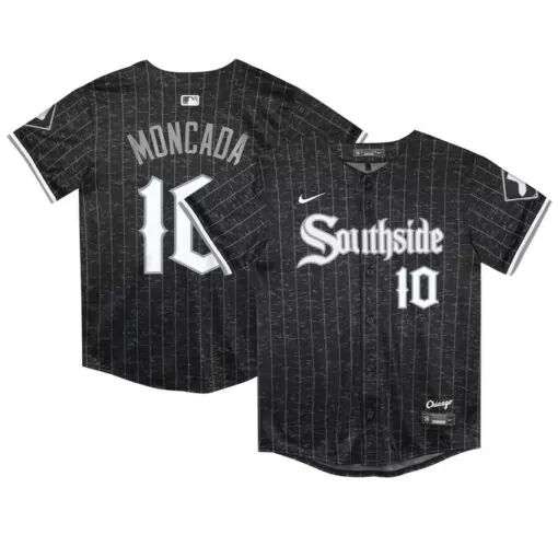 Personalized Yoan moncada chicago white sox preschool city connect player jersey black 2366