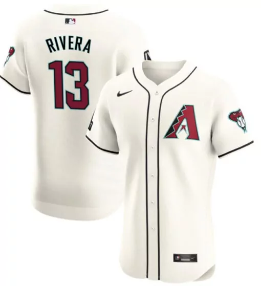 Personalized Arizona diamondbacks 13 emmanuel rivera cream flex base stitched jersey