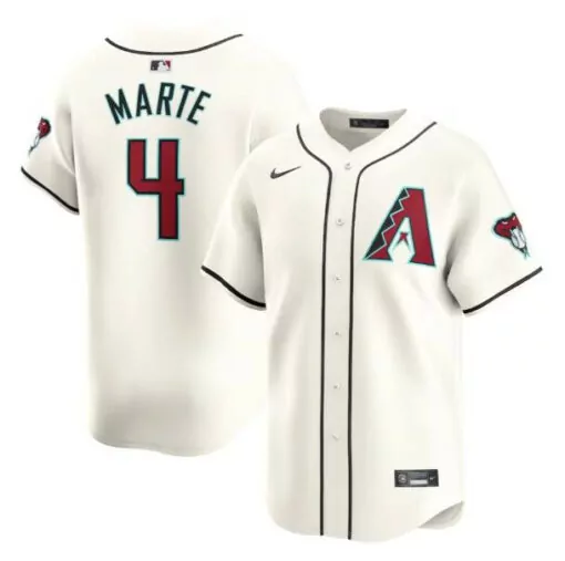 Custom Arizona diamondbacks 4 ketel marte 2023 24 cream cool base stitched baseball jersey