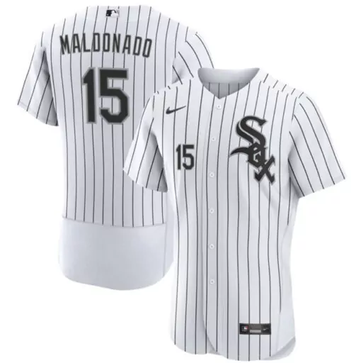 Customizable Chicago white sox 15 martin maldonado white flex base stitched baseball jersey