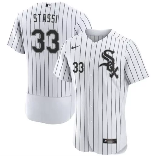 Customizable Chicago white sox 33 max stassi white flex base stitched baseball jersey