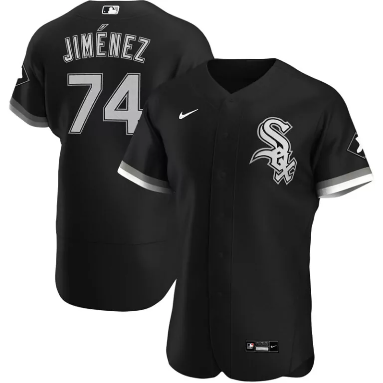Custom Men s chicago white sox eloy jimenez black alternate 2020 player jersey 3 v2001