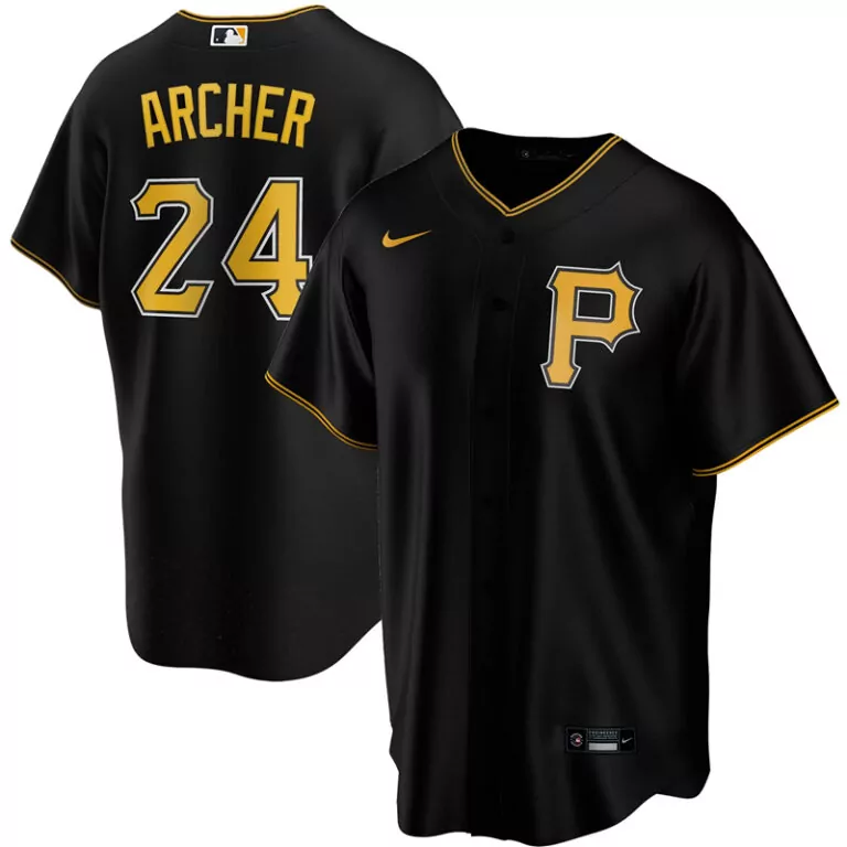 Customizable Men s pittsburgh pirates chris archer black alternate 2020 player jersey 1