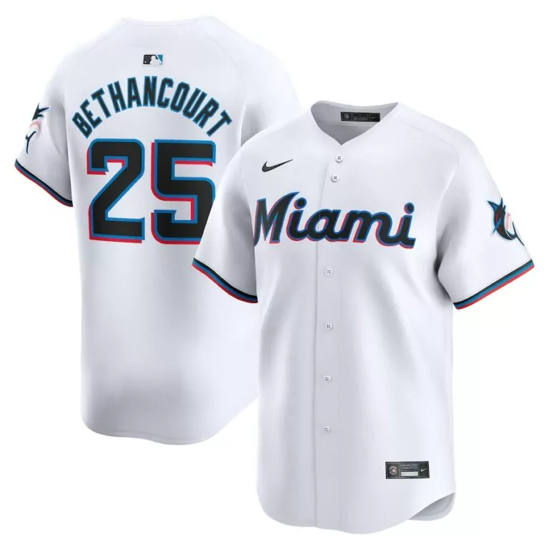 Customizable Miami marlins 25 christian bethancourt home limited player jersey white