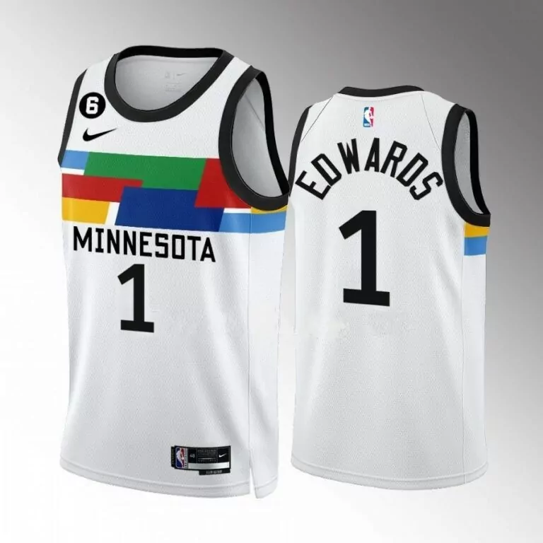 Customizable Minnesota timberwolves 1 anthony edwards white 2022 23 city edition swingman jersey conew2