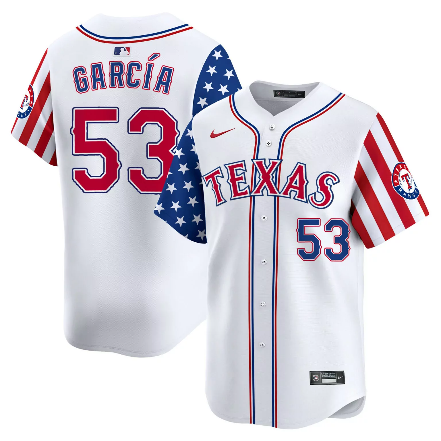 Personalized Adolis garcia texas rangers 2024 independence day jersey v2 all stitched 5116