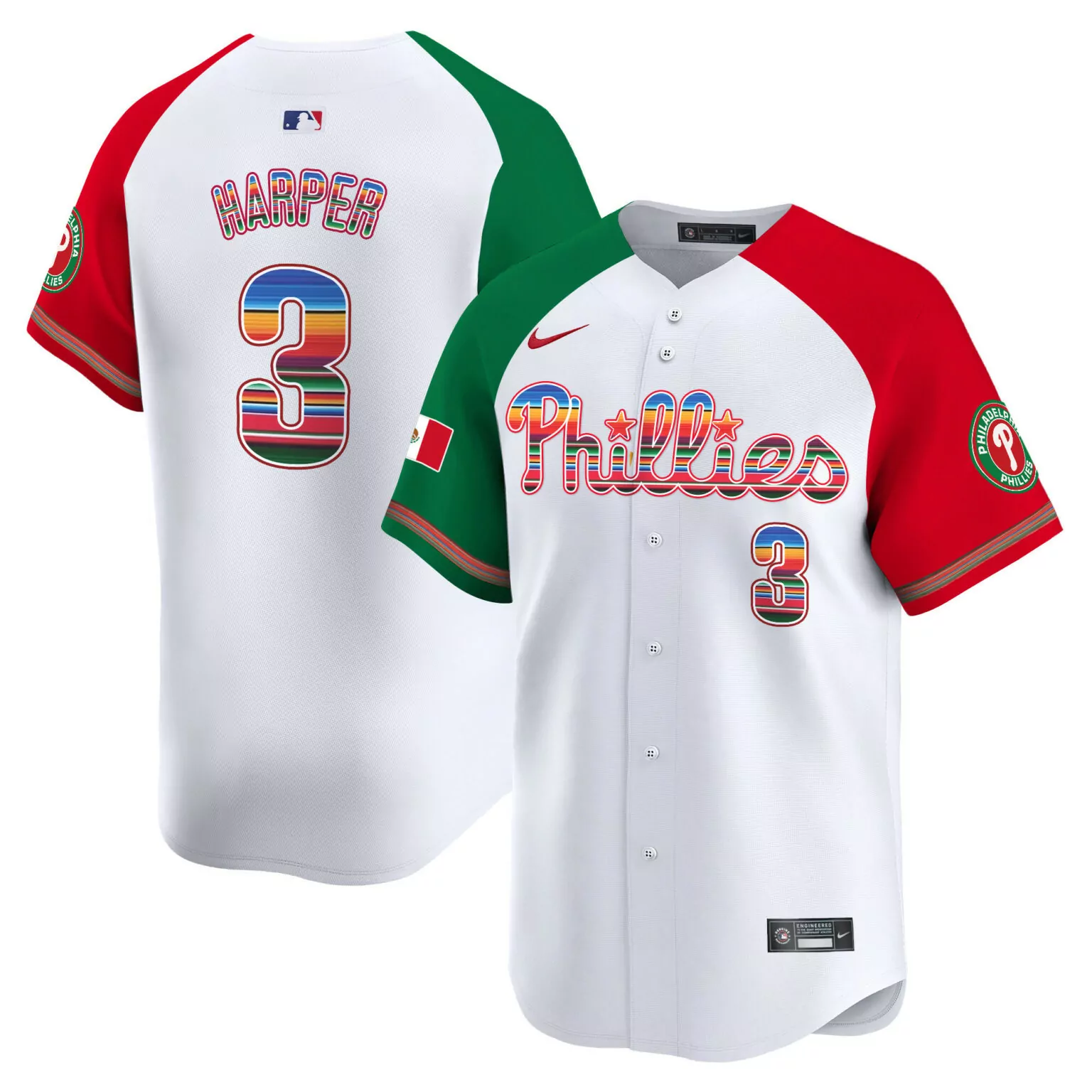 Custom Alternate bryce harper philadelphia phillies mexico jersey all stitched 1187