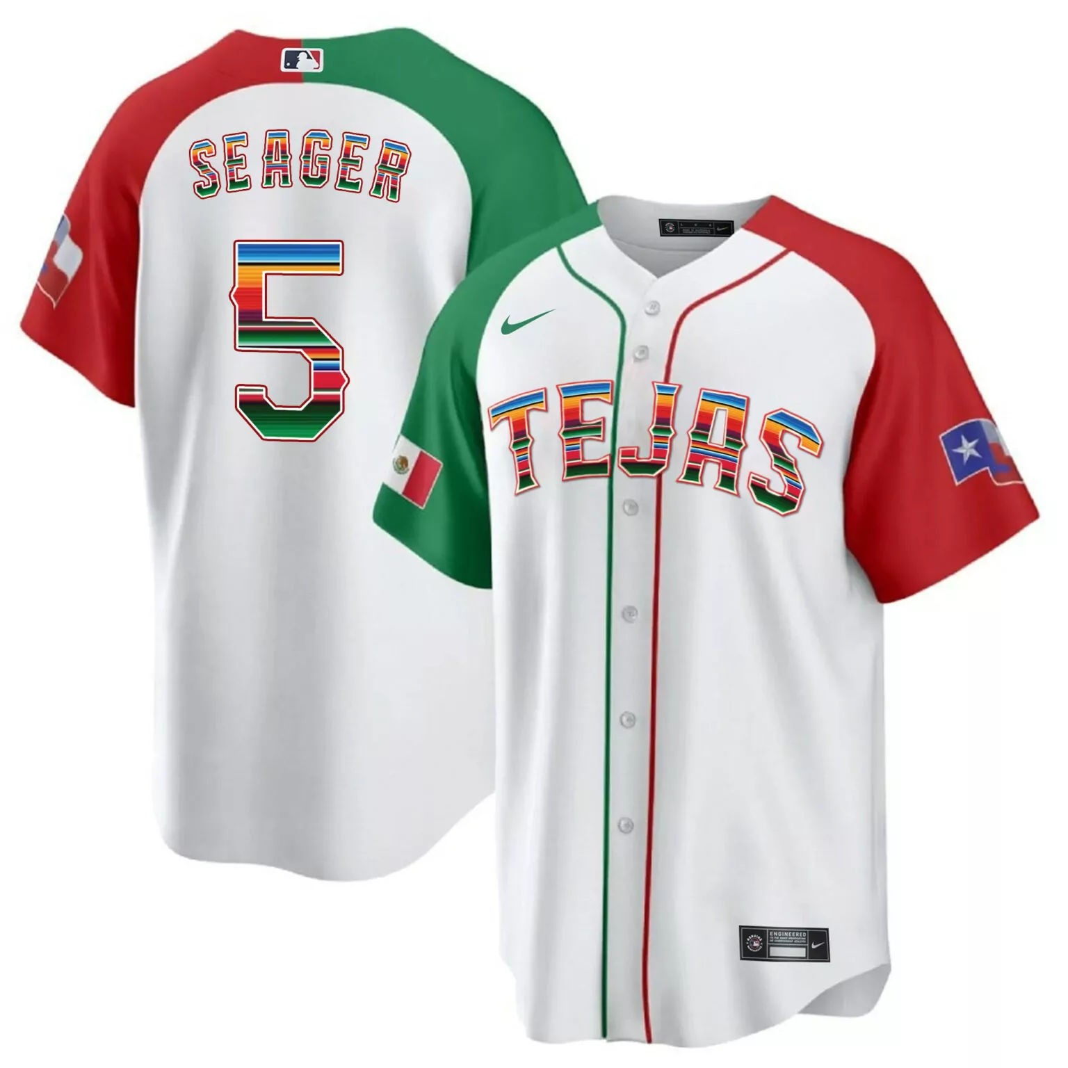 Personalized Alternate corey seager texas rangers mexican heritage night jersey tejas all stitched 5312