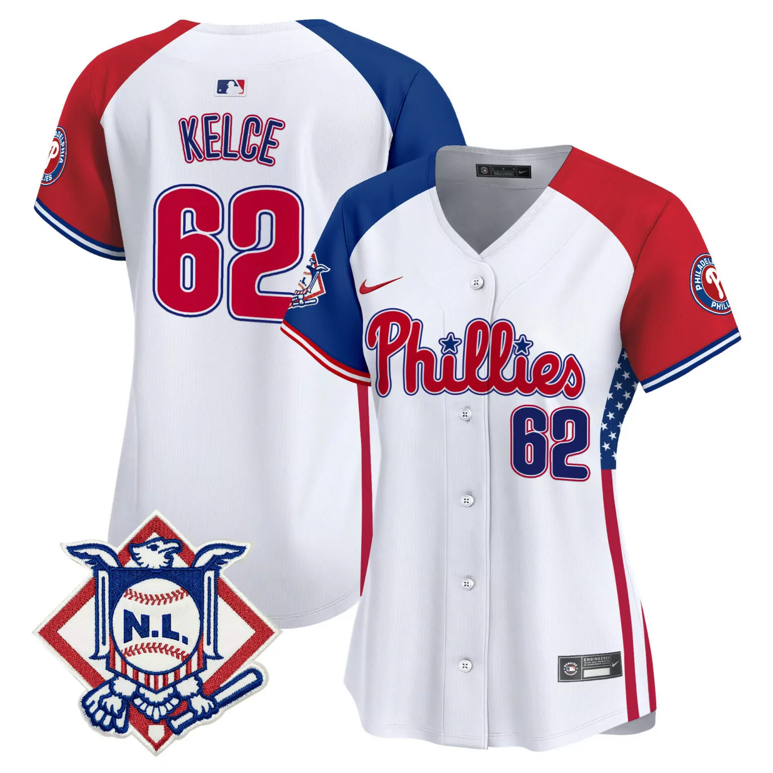 Custom Alternate jason kelce philadelphia phillies 2024 fourth of july jersey v4 all stitched 3032