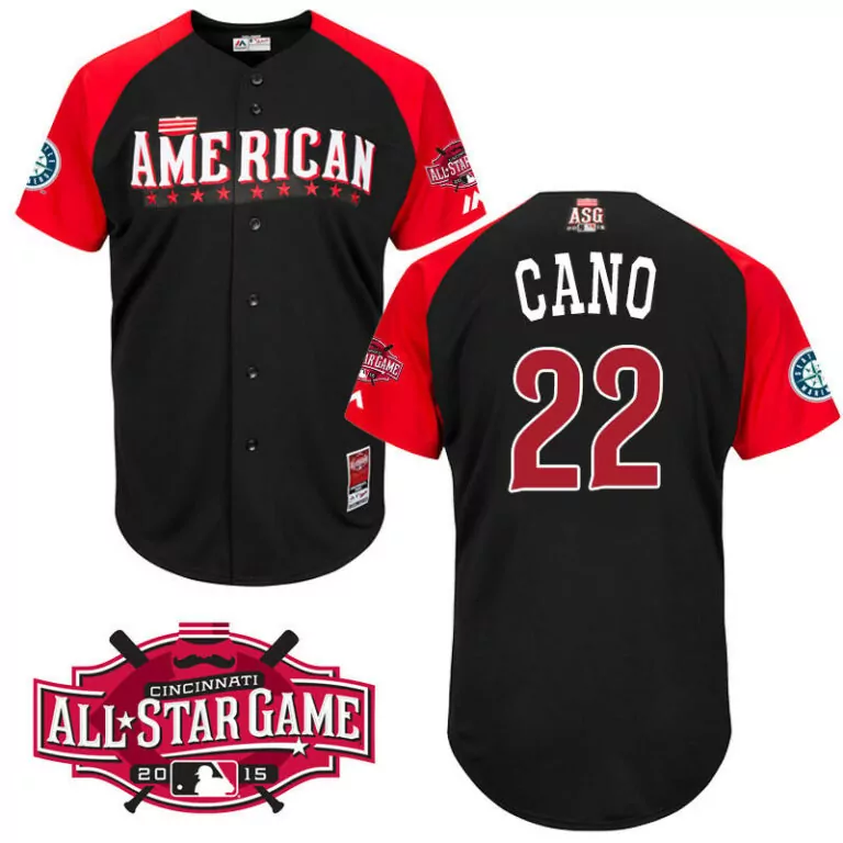 Personalized American league seattle mariners 22 cano black 2015 all star jersey 5634