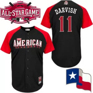 Personalized American league texas rangers 11 darvish black 2015 all star jersey 4990