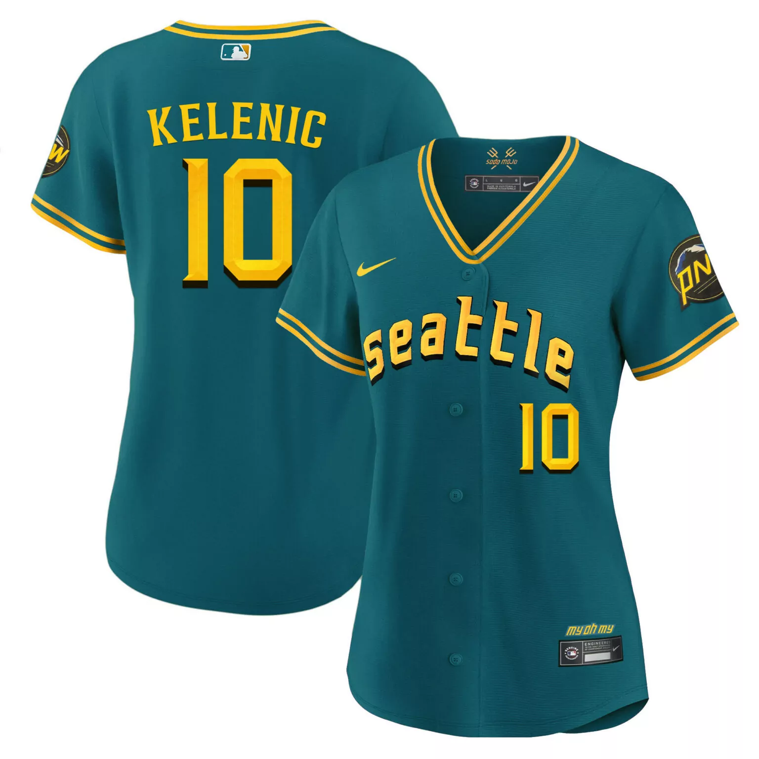 Custom Aqua jarred kelenic seattle mariners 2023 city connect fan made jersey all stitched 4052