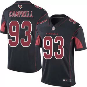 Personalized Arizona cardinals 93 calais campbell black mens stitched rush jersey 6000