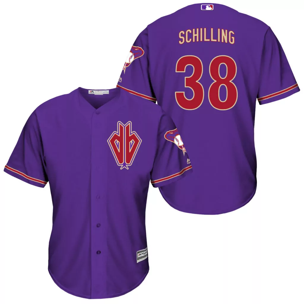 Customizable Arizona diamondbacks 38 curt schilling purple new cool base jersey 3865
