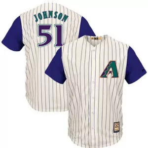 Custom Arizona diamondbacks 51 randy johnson white hall of fame cool base stitched jersey 3651