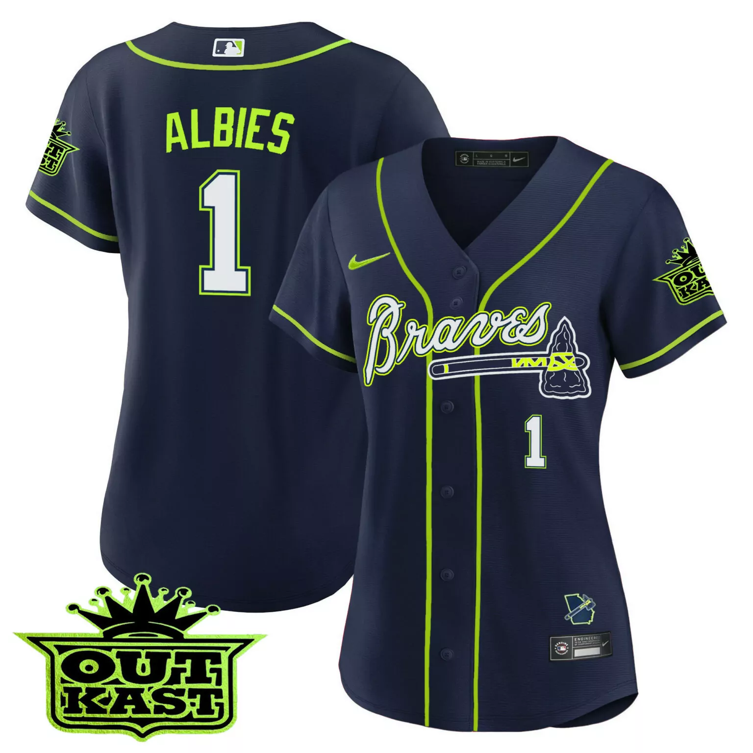 Personalized Atliens ozzie albies atlanta braves outkast jersey v2 all stitched 2070