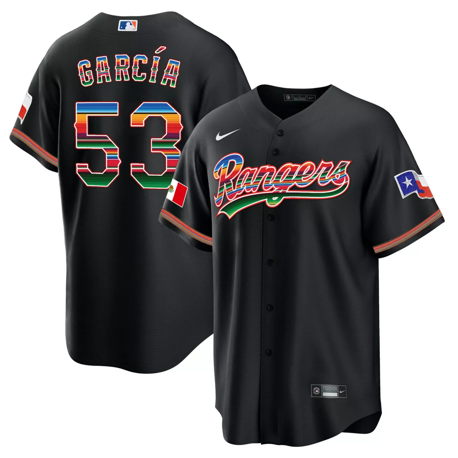 Custom Black adolis garcia texas rangers mexican heritage night jersey home all stitched 9455
