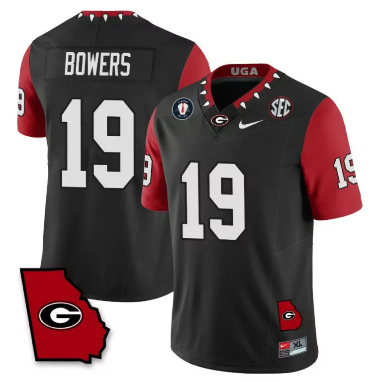 Custom Black brock bowers georgia bulldogs 2023 color sleeves jersey all stitched 3342