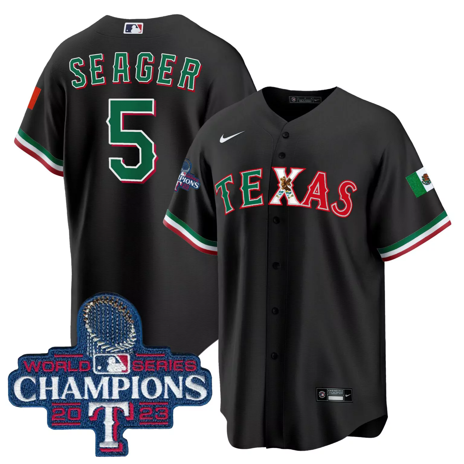 Customizable Black corey seager texas rangers mexico 2023 world series champions jersey all stitched 2581