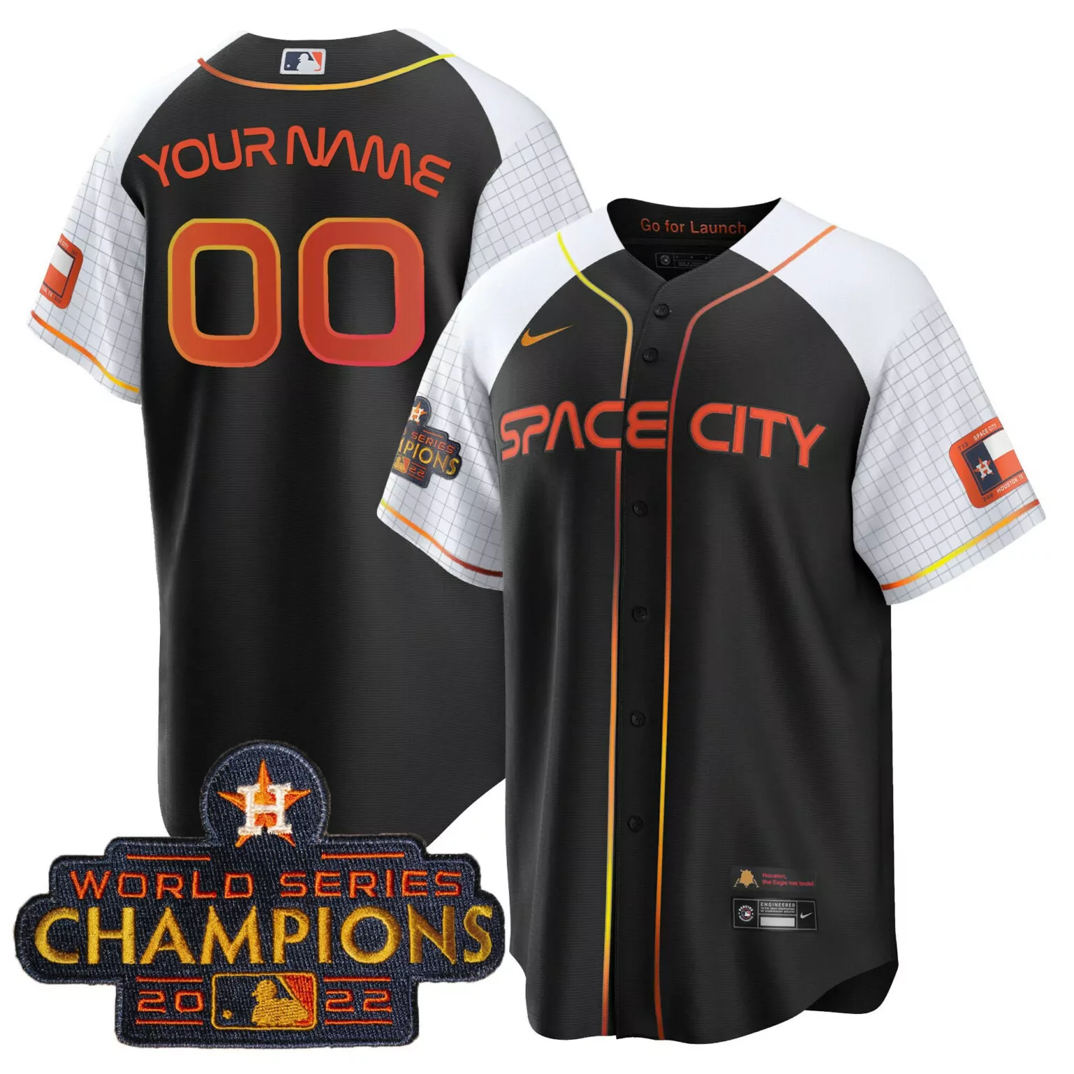 Personalized Black houston astros 2023 space city champions alternate cool custom jersey all stitched 4076