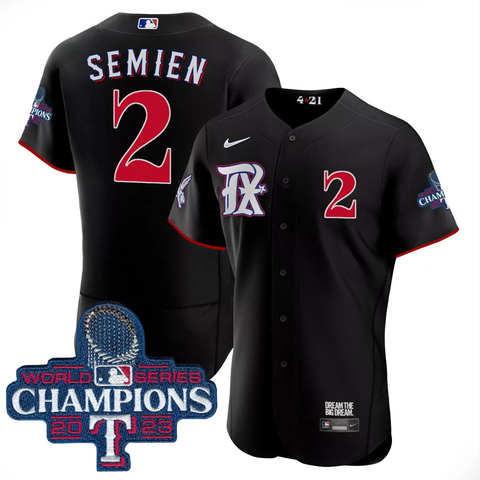Personalized Black marcus semien texas rangers 2023 world series champions city connect jersey all stitched 3426