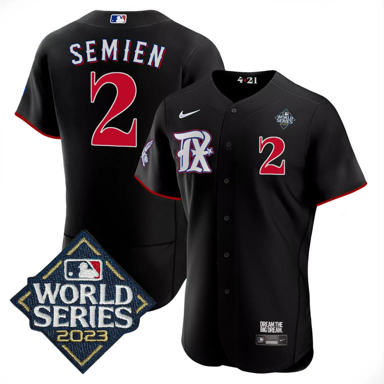 Customizable Black marcus semien texas rangers 2023 world series city connect jersey all stitched 6541
