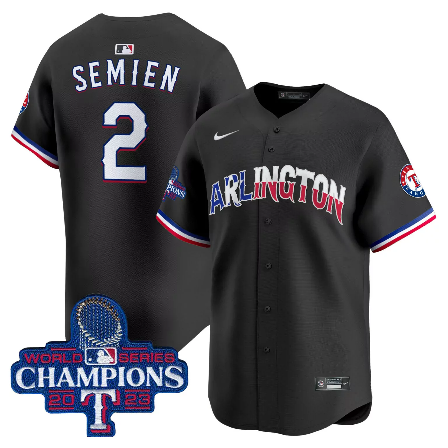 Customizable Black marcus semien texas rangers arlington champions jersey all stitched 1990