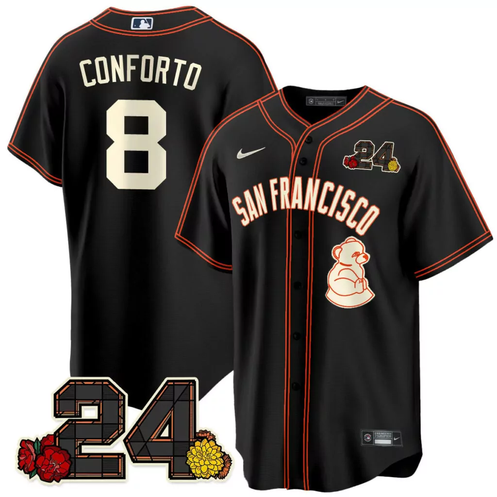 Customizable Black michael conforto san francisco giants 2024 willie mays patch jersey v2 all stitched 3165