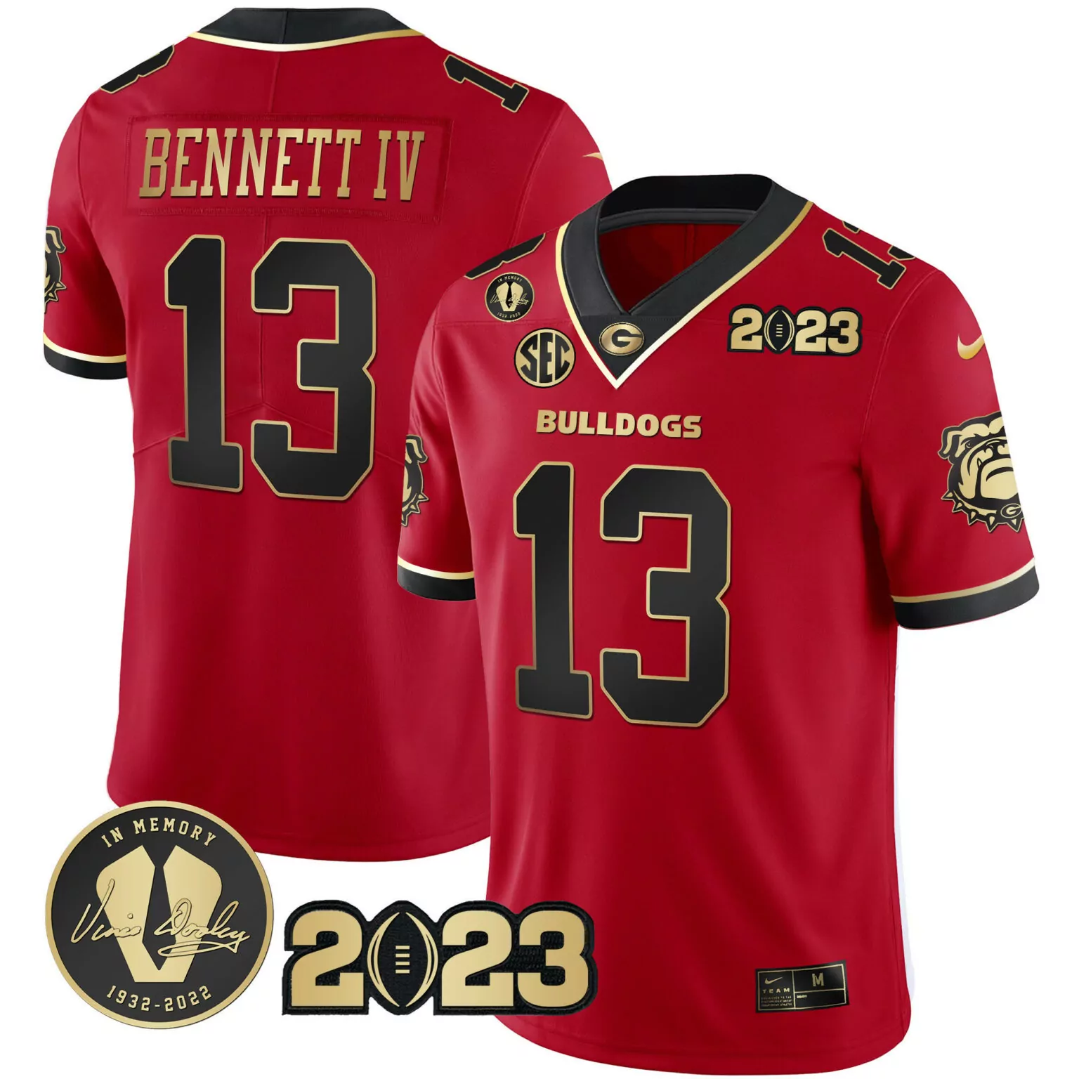 Personalized Black red stetson bennett georgia bulldogs 2023 champions jersey all stitched 7273