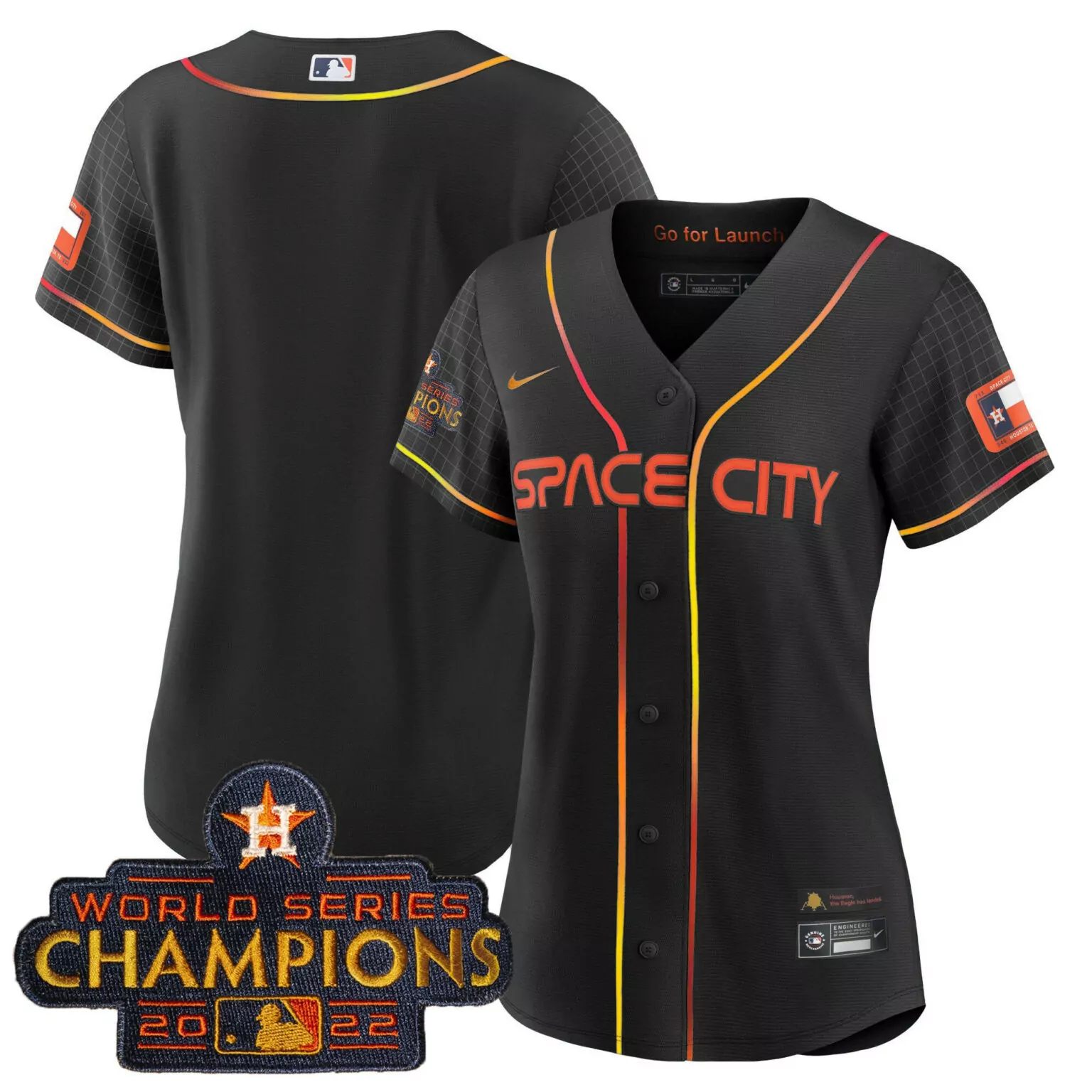 Custom Black team houston astros 2023 space city champions jersey all stitched 3638