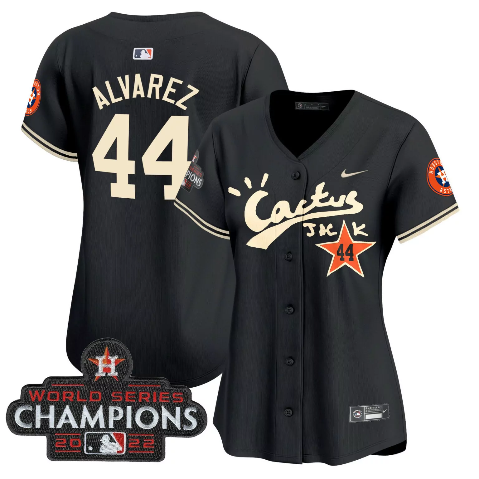 Customizable Black yordan alvarez houston astros cactus jack champions patch jersey all stitched 9890