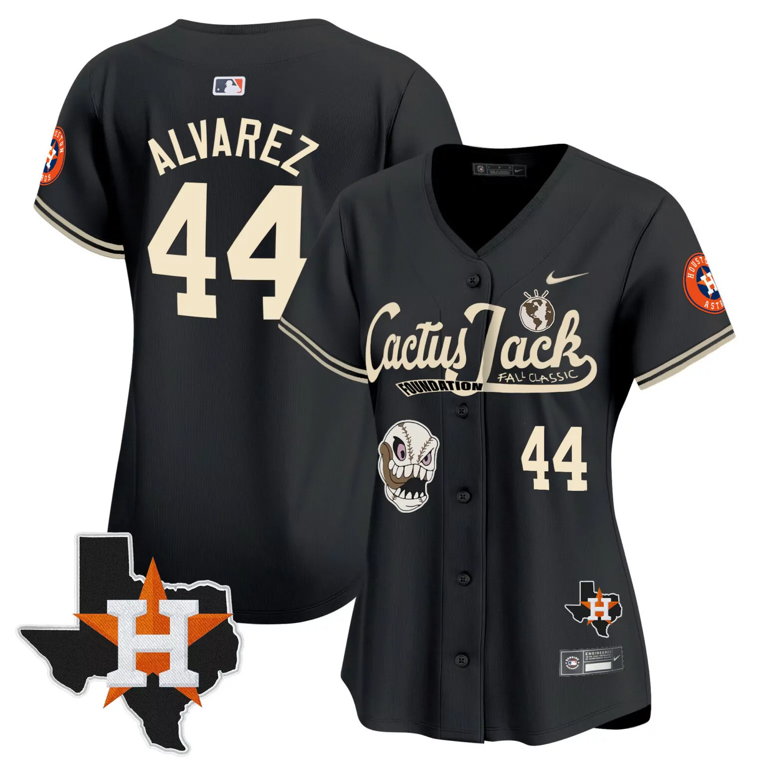 Personalized Black yordan alvarez houston astros cactus jack patch jersey v8 stitched 4506