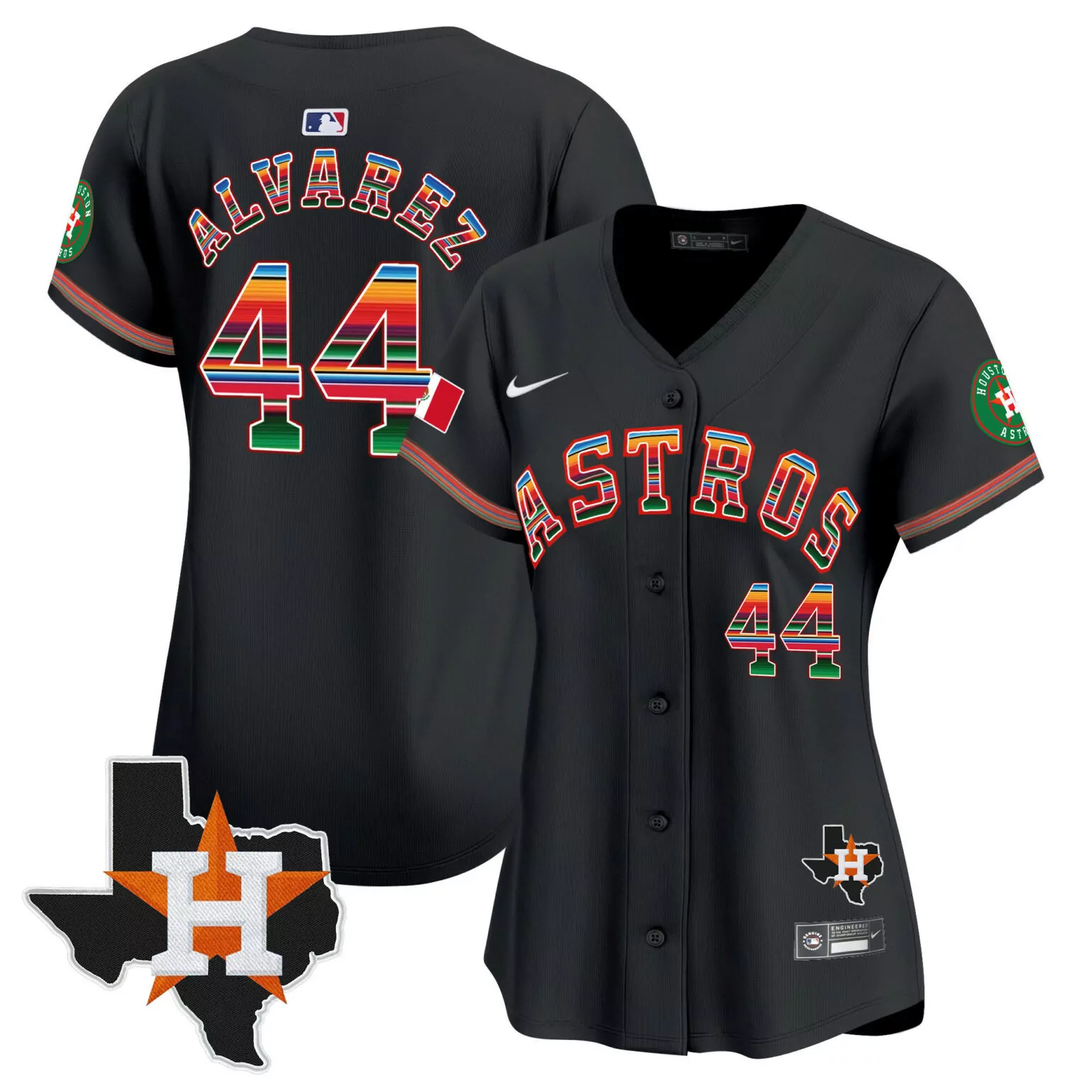 Personalized Black yordan alvarez houston astros mexico texas patch jersey all stitched 1370