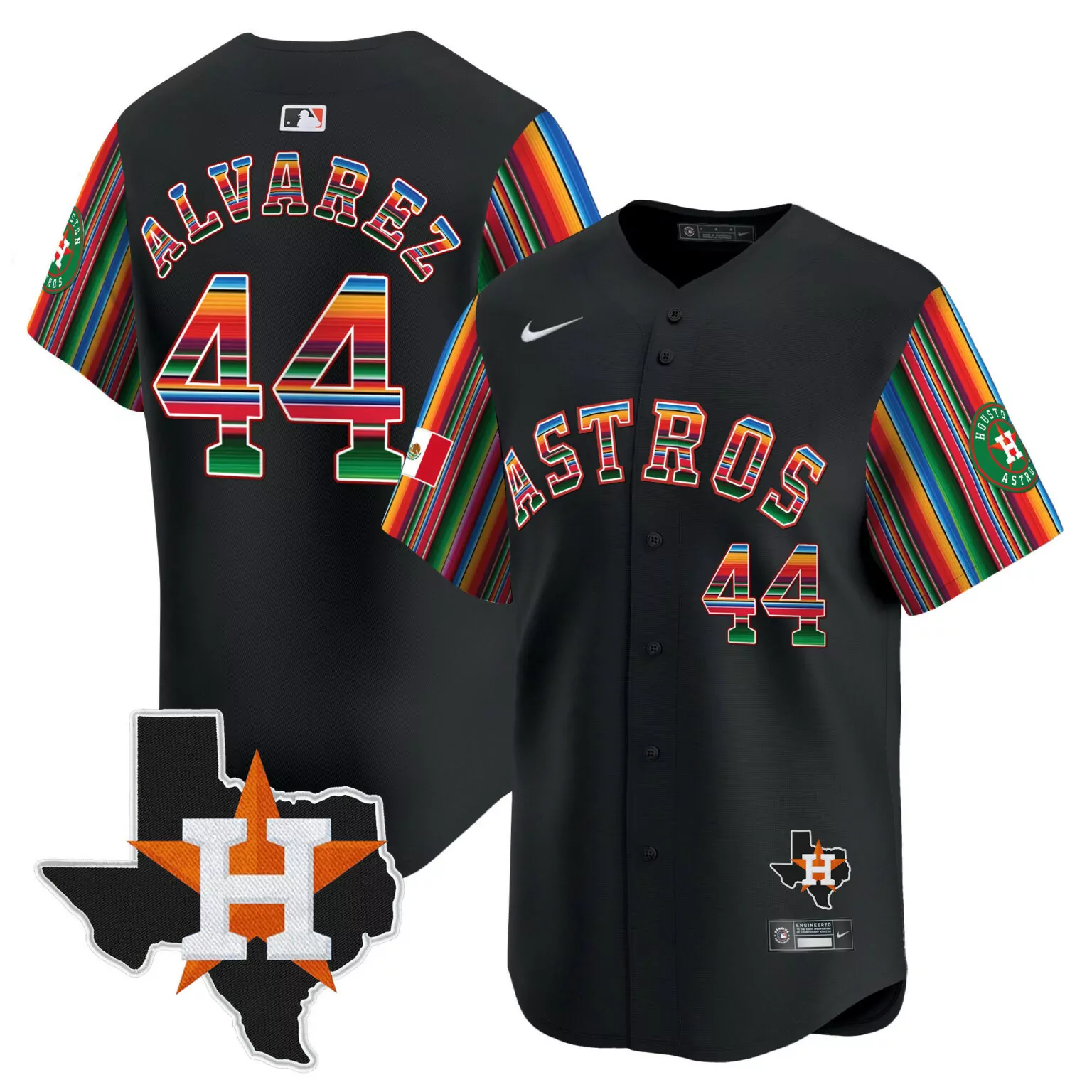 Personalized Black yordan alvarez houston astros mexico texas patch jersey v5 all stitched 6824