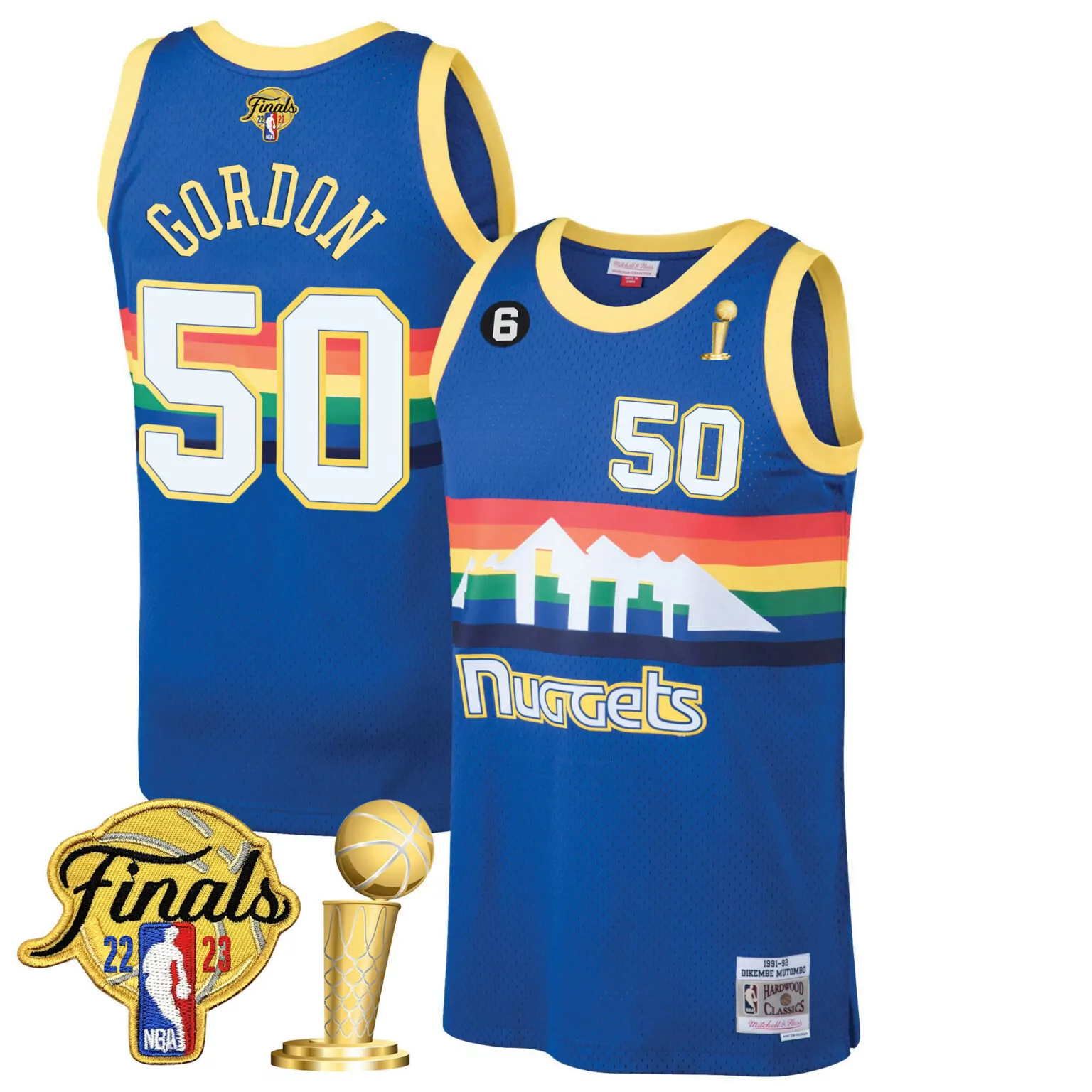 Custom Blue classic aaron gordon denver nuggets 2023 finals champions patch jersey all stitched 2490