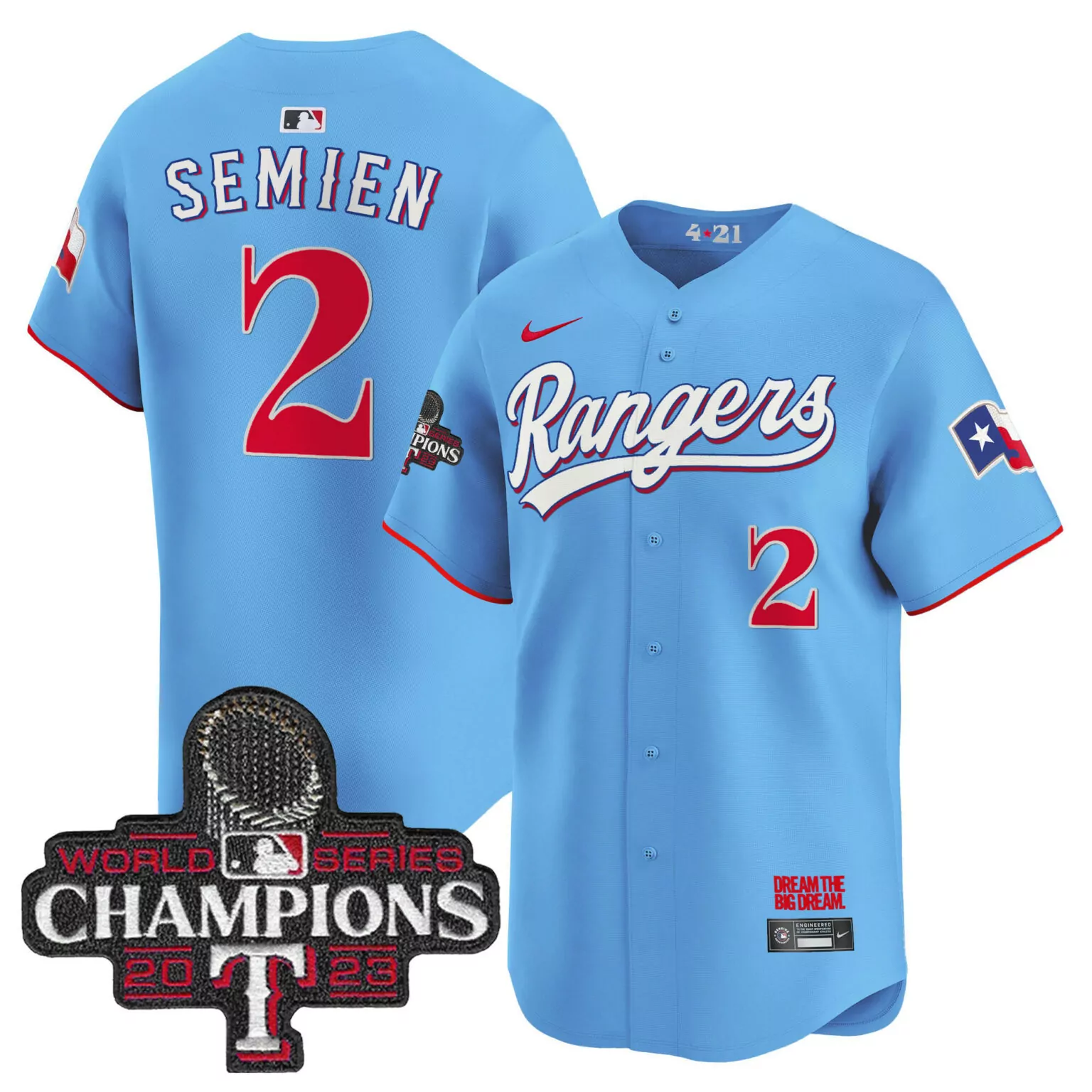 Custom Blue marcus semien texas rangers 2023 world series champions city connect jersey all stitched 1640
