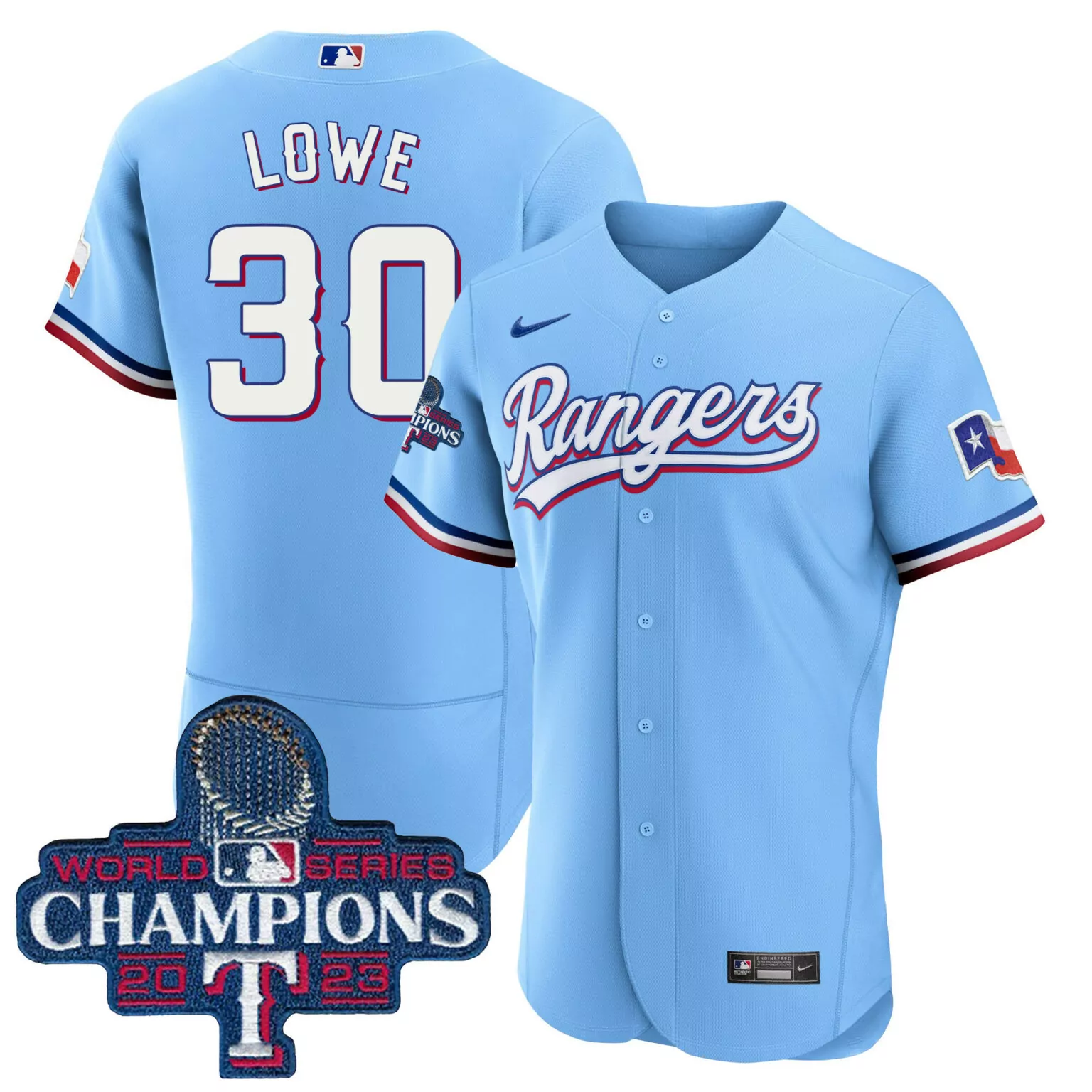 Personalized Blue nathaniel lowe texas rangers 2023 world series champions jersey v3 all stitched 7307