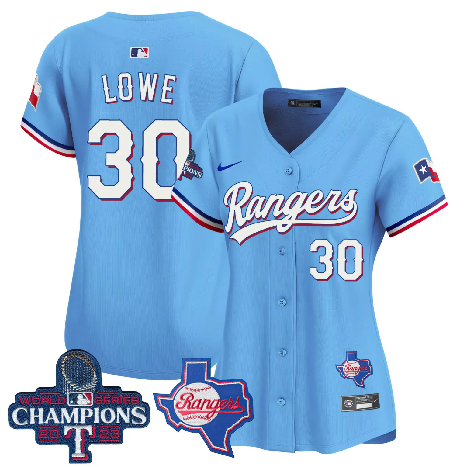 Personalized Blue nathaniel lowe texas rangers world series champions jersey v2 all stitched 2671