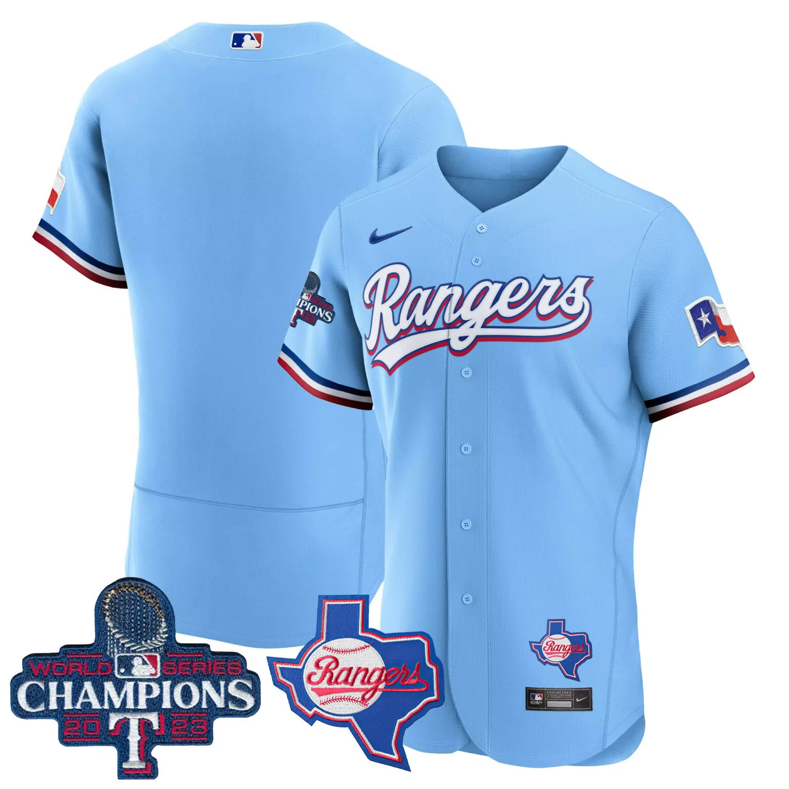 Customizable Blue team texas rangers 2023 world series champions jersey v2 all stitched 5197