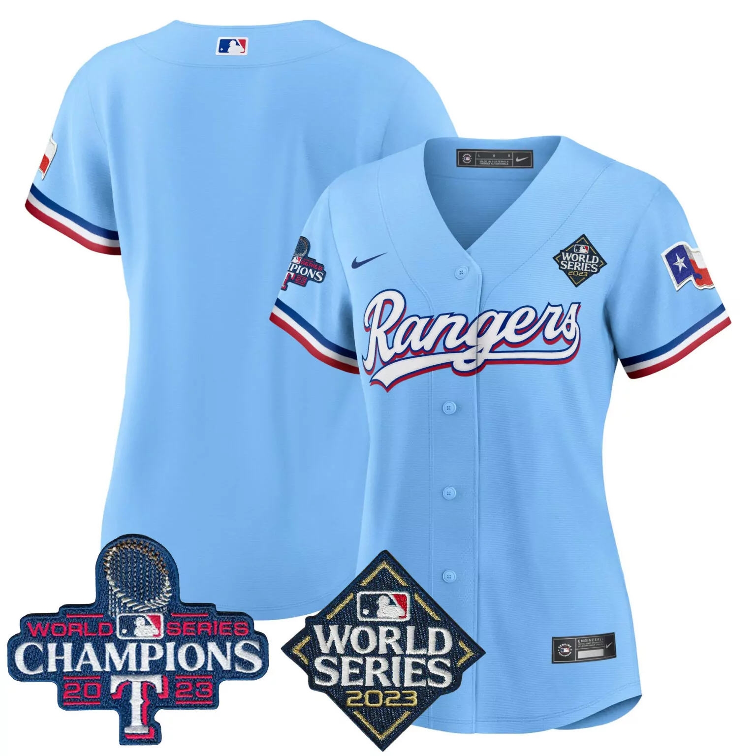 Customizable Blue team texas rangers 2023 world series champions jersey v4 all stitched 8953