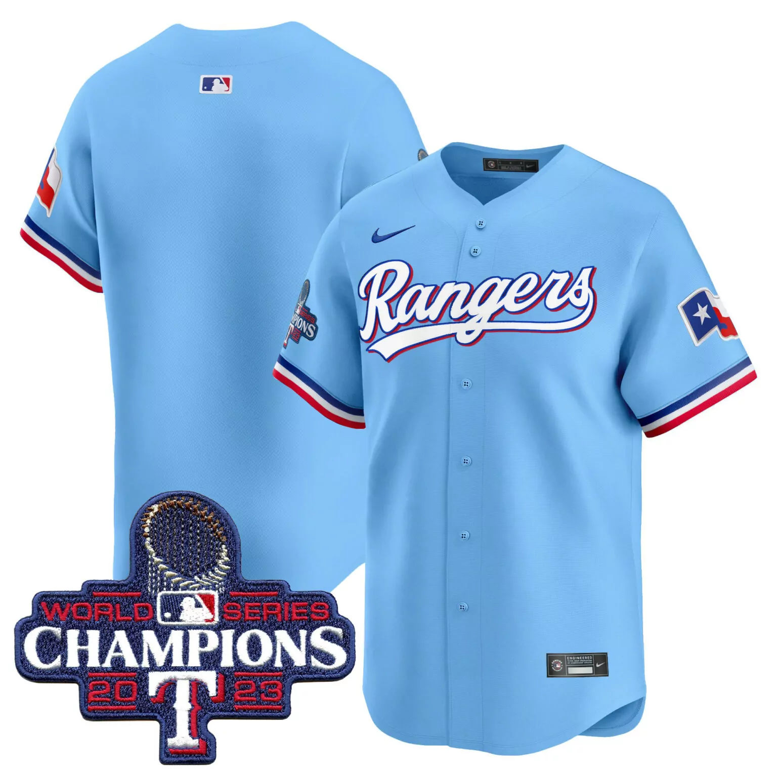 Custom Blue team texas rangers world series champions jersey all stitched 3071