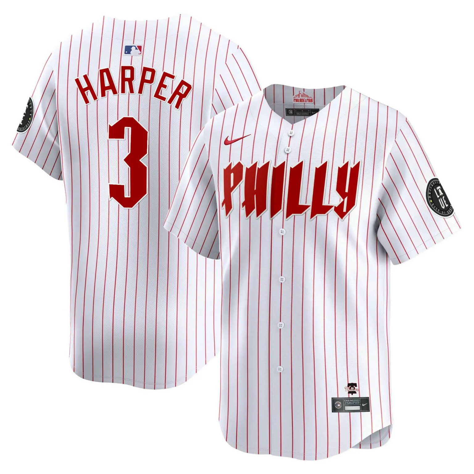 Custom Bryce harper white philadelphia phillies blue 2024 city connect jersey 3132