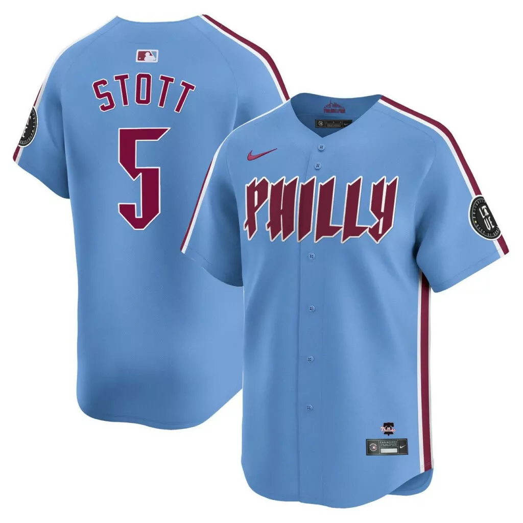 Customizable Bryson stott light blue philadelphia phillies blue 2024 city connect jersey 8889