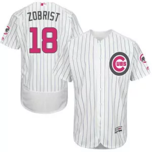Personalized Chicago cubs 18 ben zobrist white blue flexbase collection 2016 mothers day stitched jersey 7327